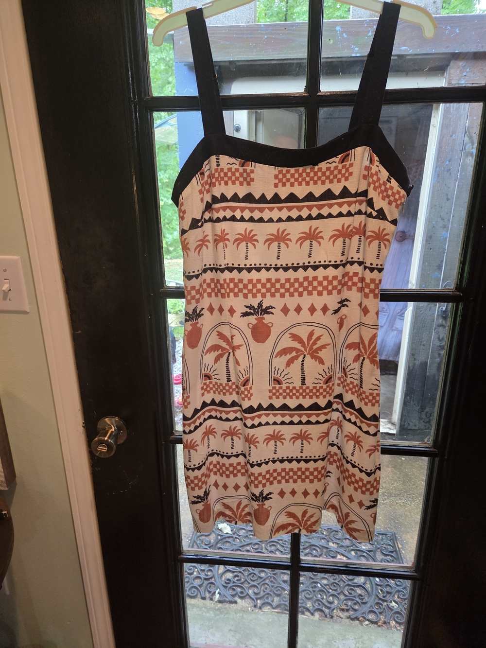 MINKPINK Cream and Black Floral-Accent Top
